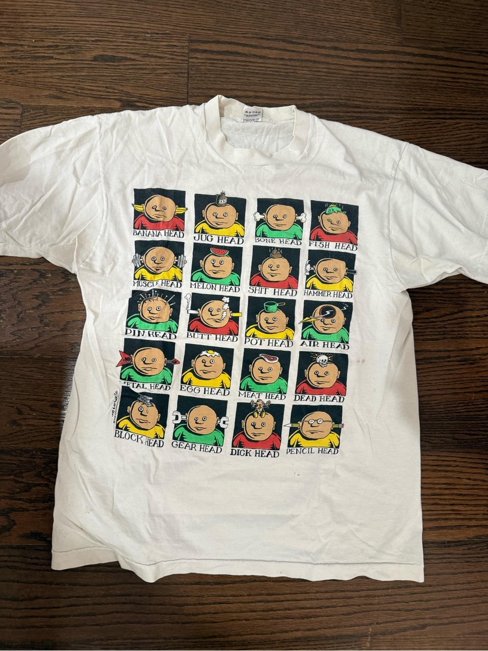 Vintage 90s The Joe Cartoon Various Heads shirt.